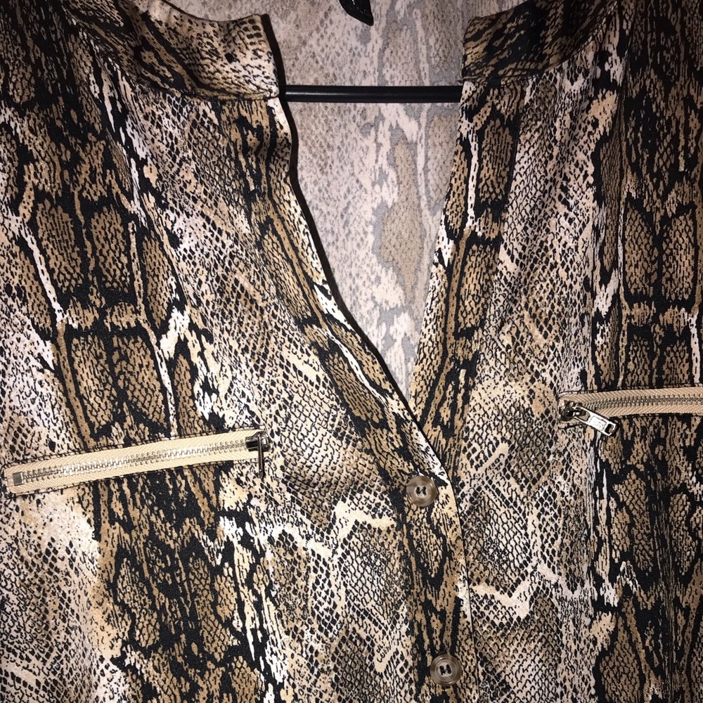 Indigo Snake Print Blouse.